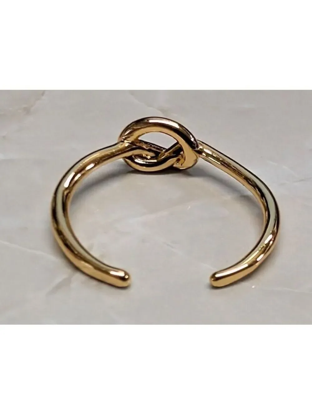 New 14K Gold Filled GF Knot Cuff Ring Size 4 Open Band Finger Toe Midi Kiddie